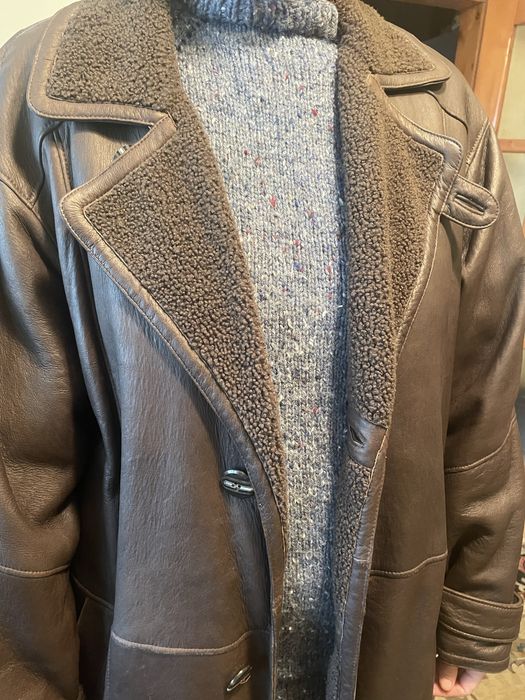 Haina piele lunga cu blana de miel