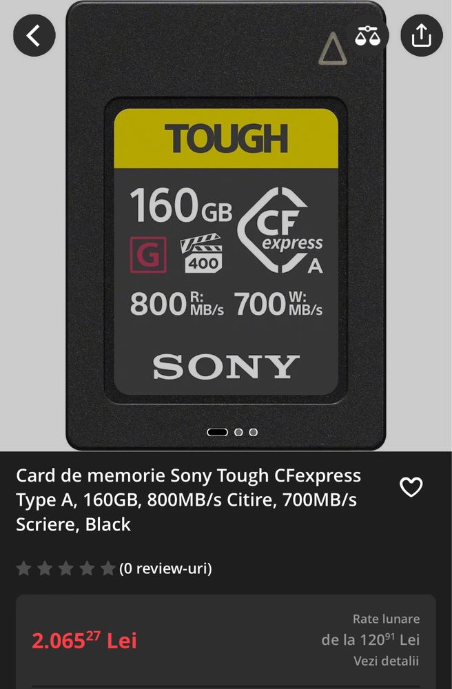 Card  SONY tough