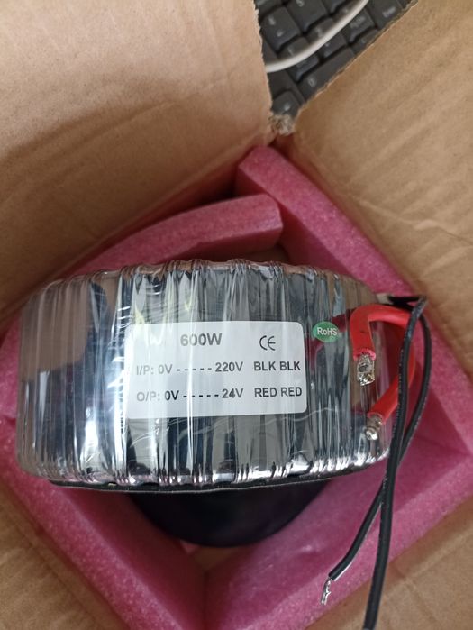 Transformator toroidal nou 24V/600 W/ 25 Amperi. 4.7 Kg.