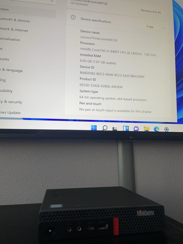 Mini Unitate calculator PC LENOVO ThinkCentre M720p IntelCore i5-9400T