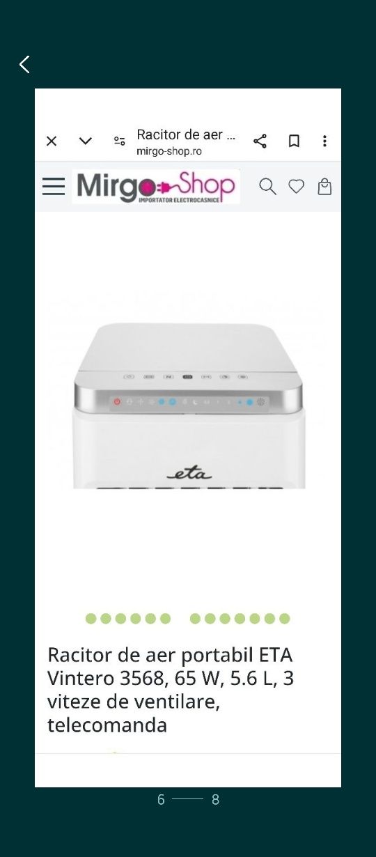 Răcitor de cameră,Purificator de aer,Umidificator-ETA COOLER 3 IN 1.