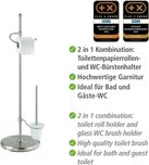 Perie WC Wenko Adiamo, suport sticla, inox mat |WNK 168318 Argintiu