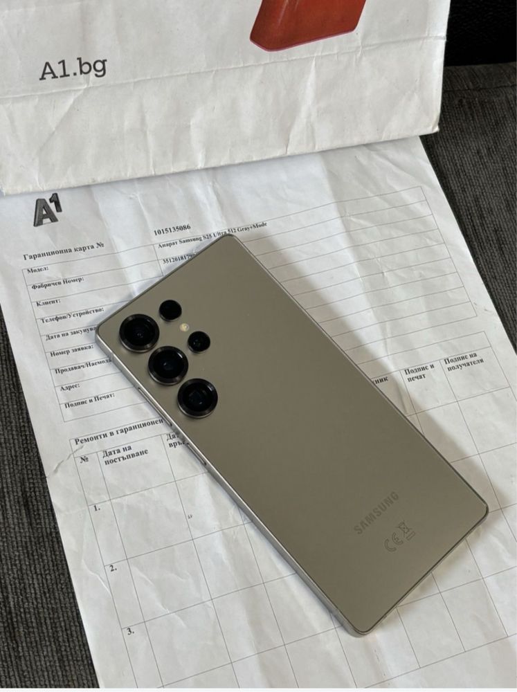 КАТО НОВ 512GB Samsung S25 Ultra A1 Гаранция 2027г. Gray / Сив