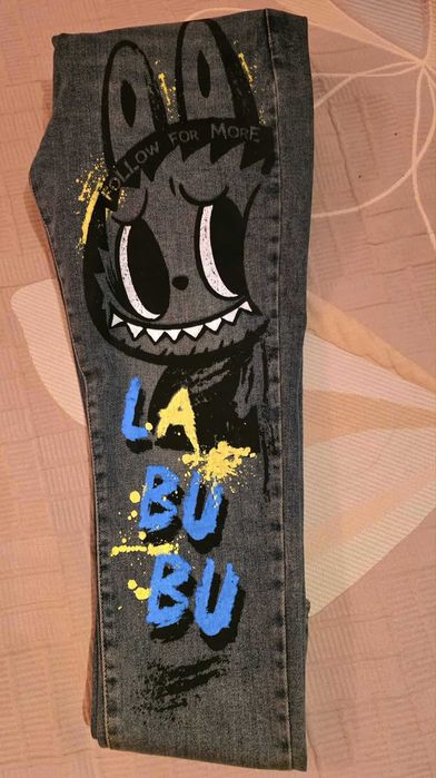 Дънки Лабубу с колан