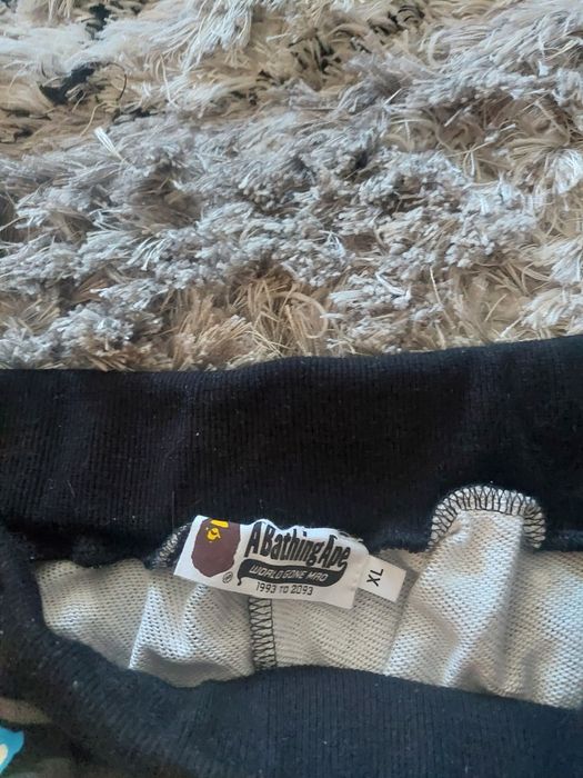 BAPE Space Camo Shark Sweat Shorts Black