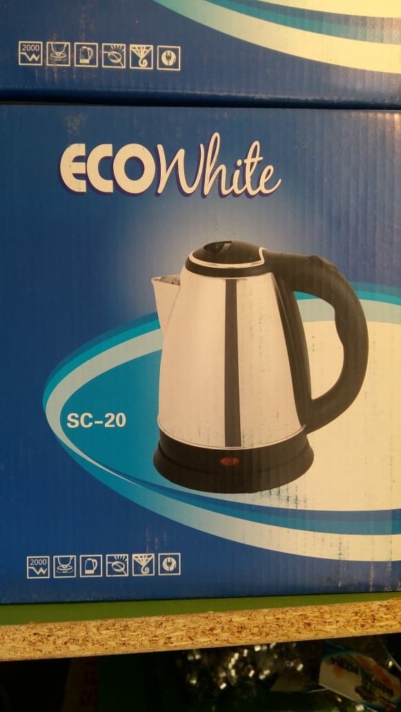 Чайник электрические ECOwhjte 2,2литра новые в упаковке