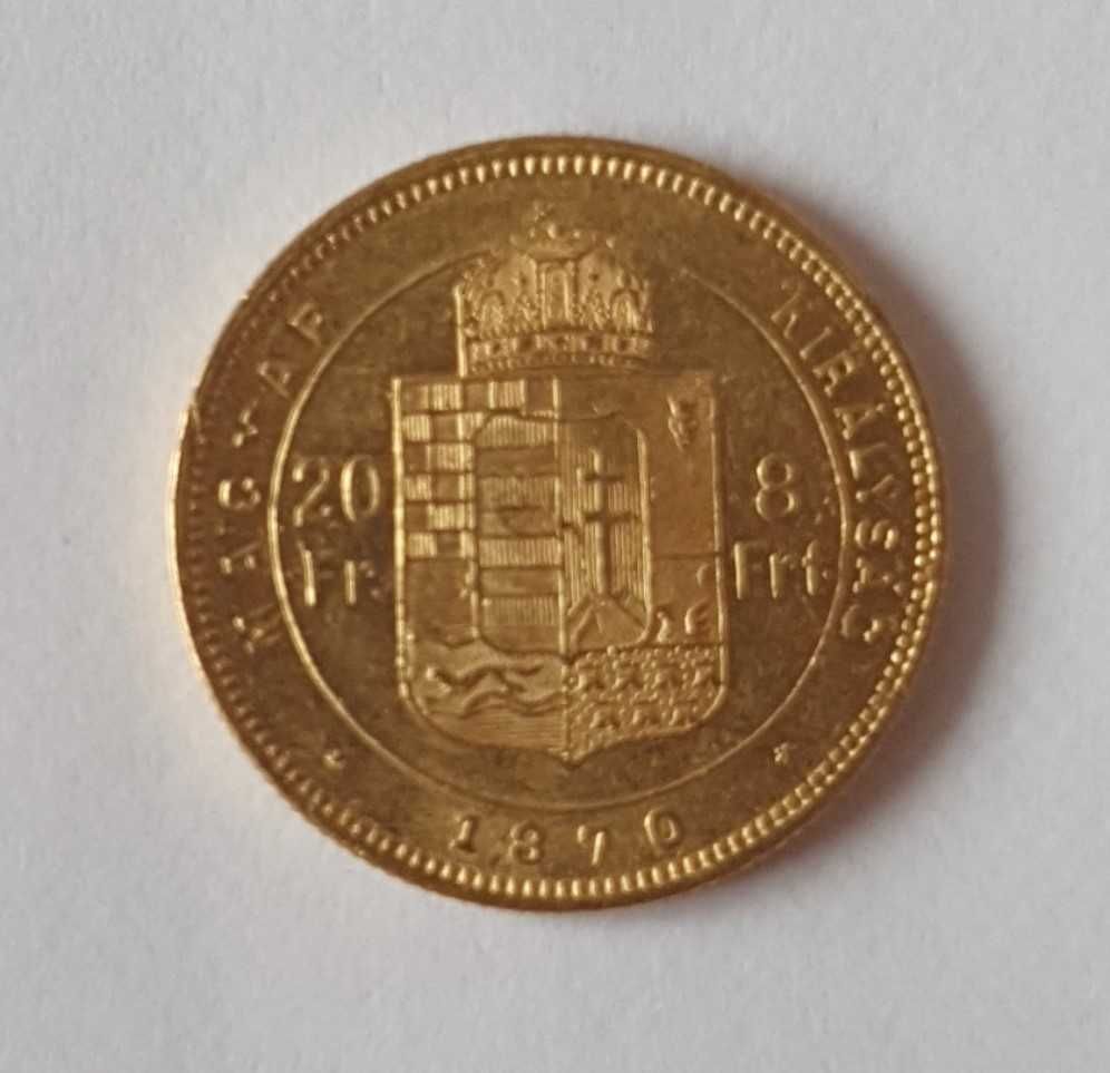 8 Forint 20 Francs 1870 GYF Franz Joseph Alba Iulia