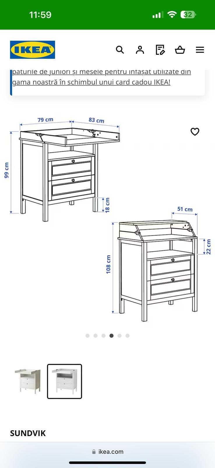 Masa de infasat IKEA