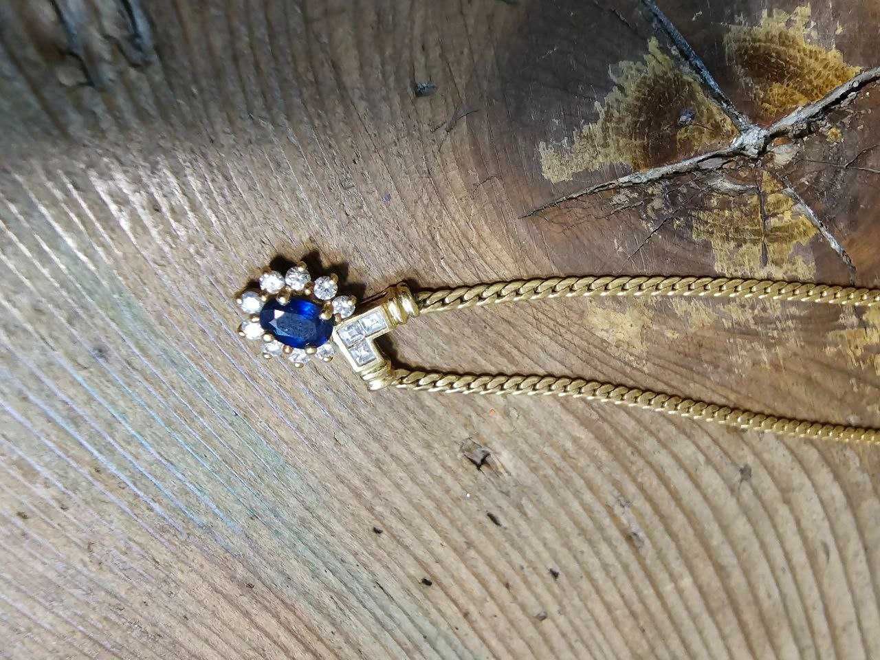 colier safir si diamante 18k(antikgemma)