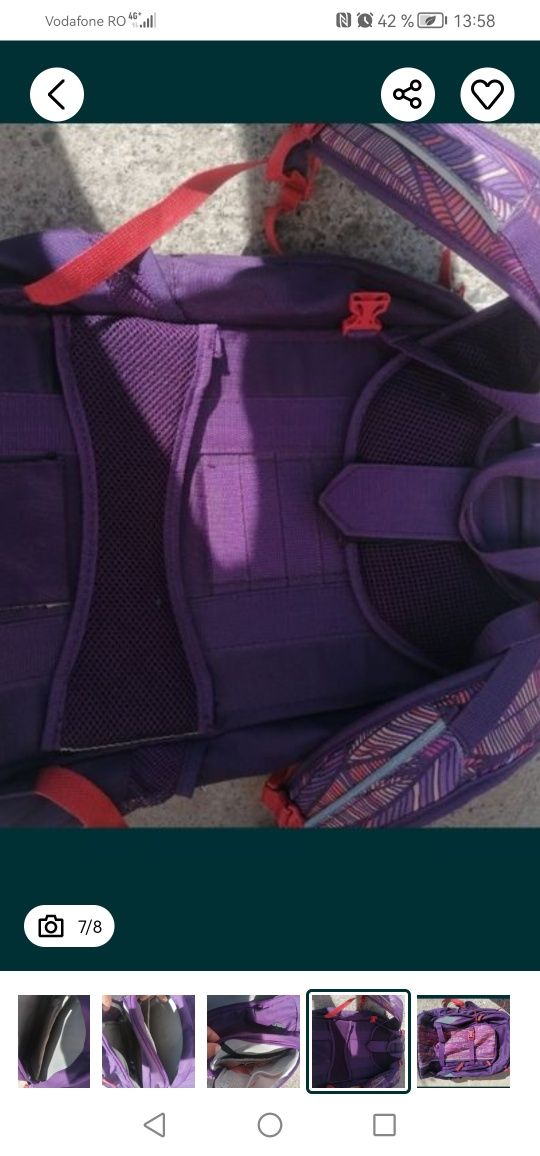 Ghiozdan ergonomic de școală, unisex, cu 3 compartimente. 
Purtat 1 an