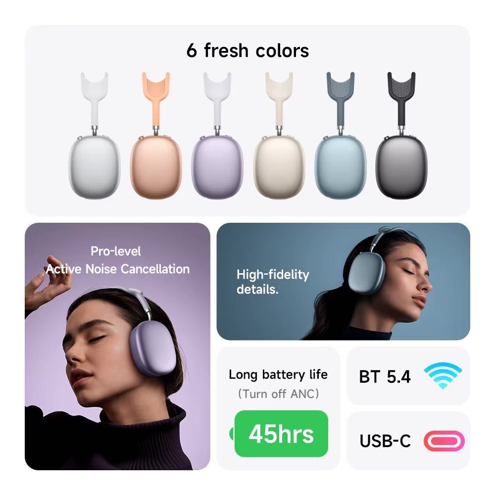 Hoco W65/W65 Plus — стильные беспроводные наушники аналог AirPods Max