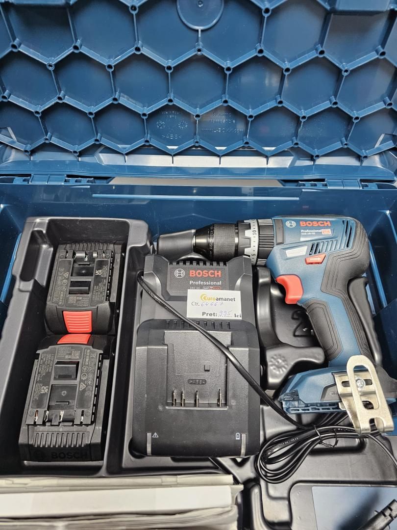 Bosch GSB 18V-55 Combi si L-Boxx fara fir -P-