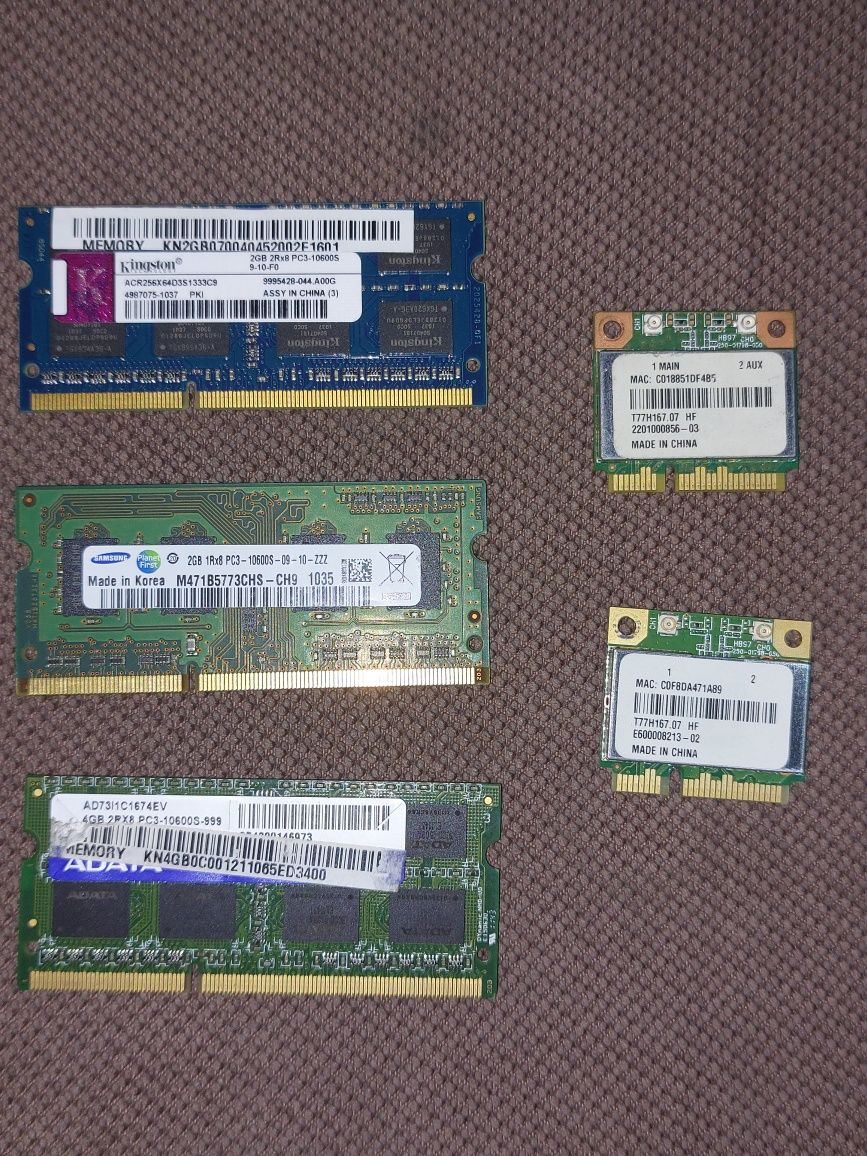 Vand memorie Ram laptop 2 G , 4 Gb, placuta Wi-Fi Laptop