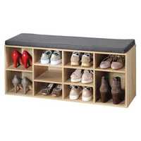 Шкаф за обувки с пейка и възглавница за лесно обуване