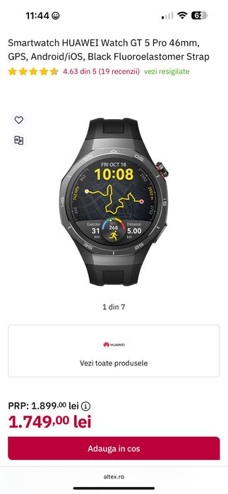 Smartwatch HUAWEI Watch GT 5 Pro 46mm, GPS Full box + curea extra