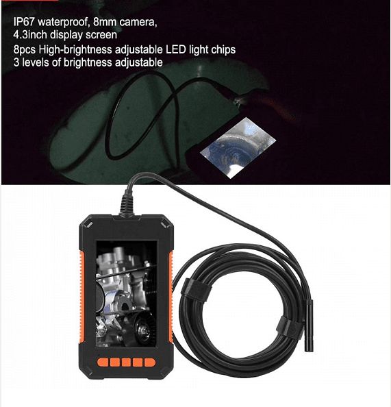 Pro ендоскоп камера бороскоп + 4.3" дисплей с 5м кабел професионален