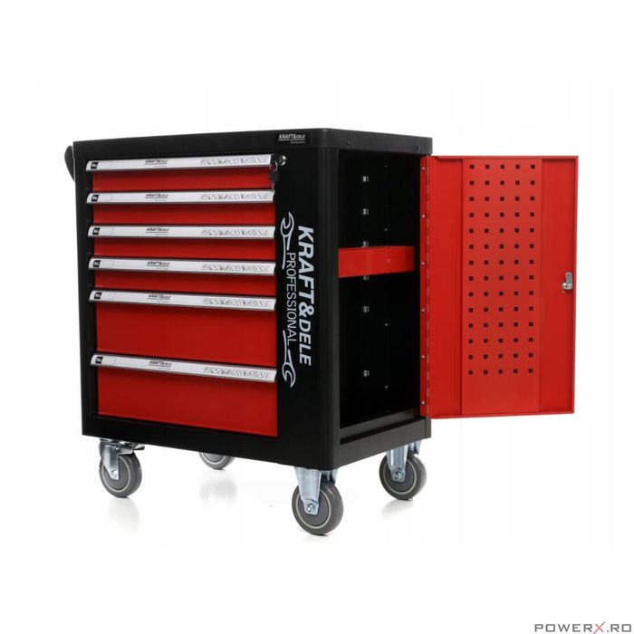 Dulap scule complet echipat, 6 sertare, 262 piese, Kraft