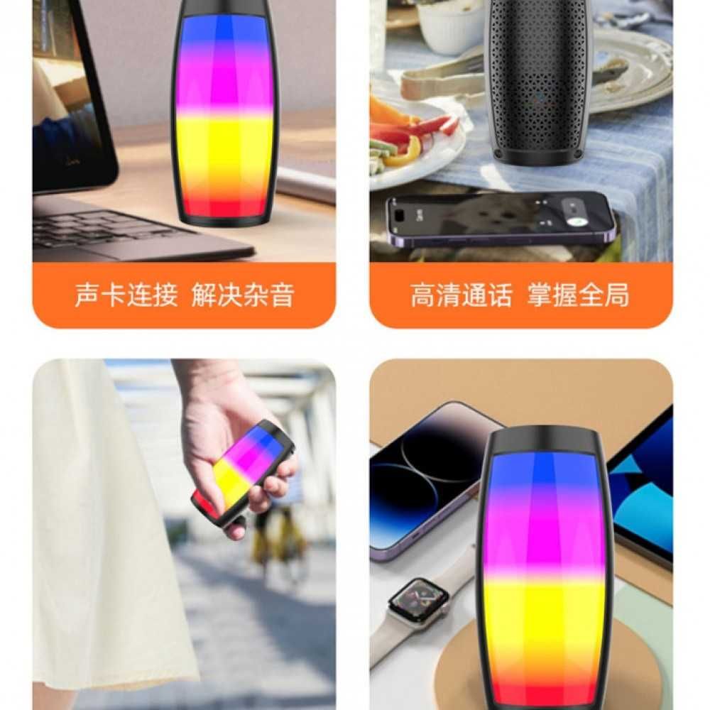 Преносима LED Bluetooth тонколона ZQS1202, Micro SD, USB, FM радио