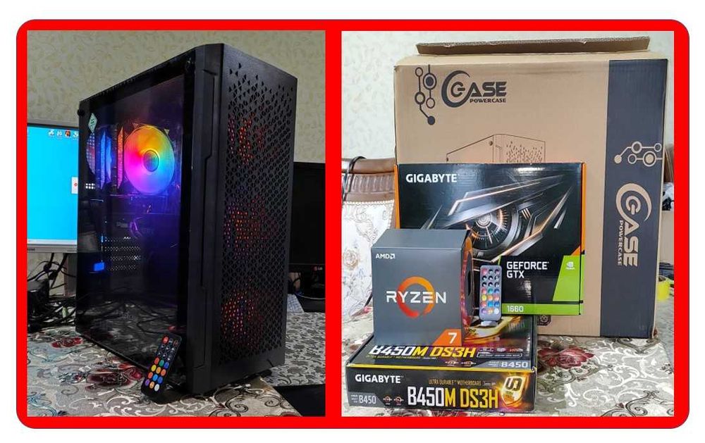 Срочно продам игровой компьютер Ryzen 7 GTX 1660 RAM 32/512