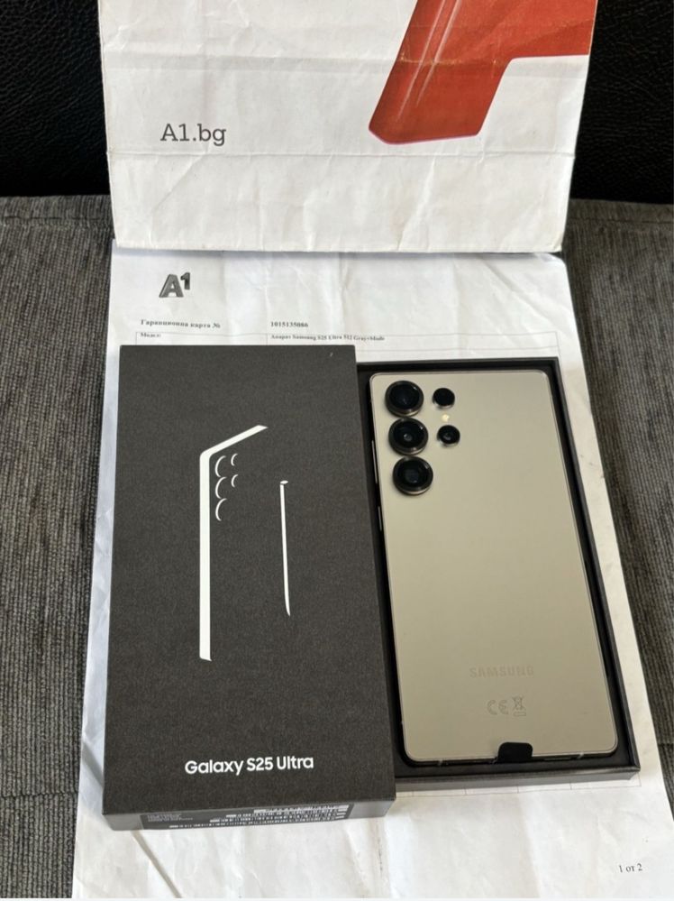 КАТО НОВ 512GB Samsung S25 Ultra A1 Гаранция 2027г. Gray / Сив