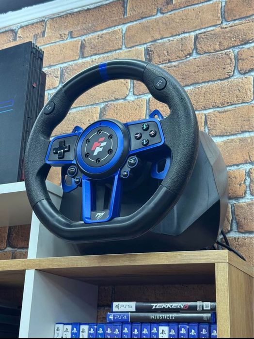 Volan gaming FlashFire Suzuka F111 negru cu albastru