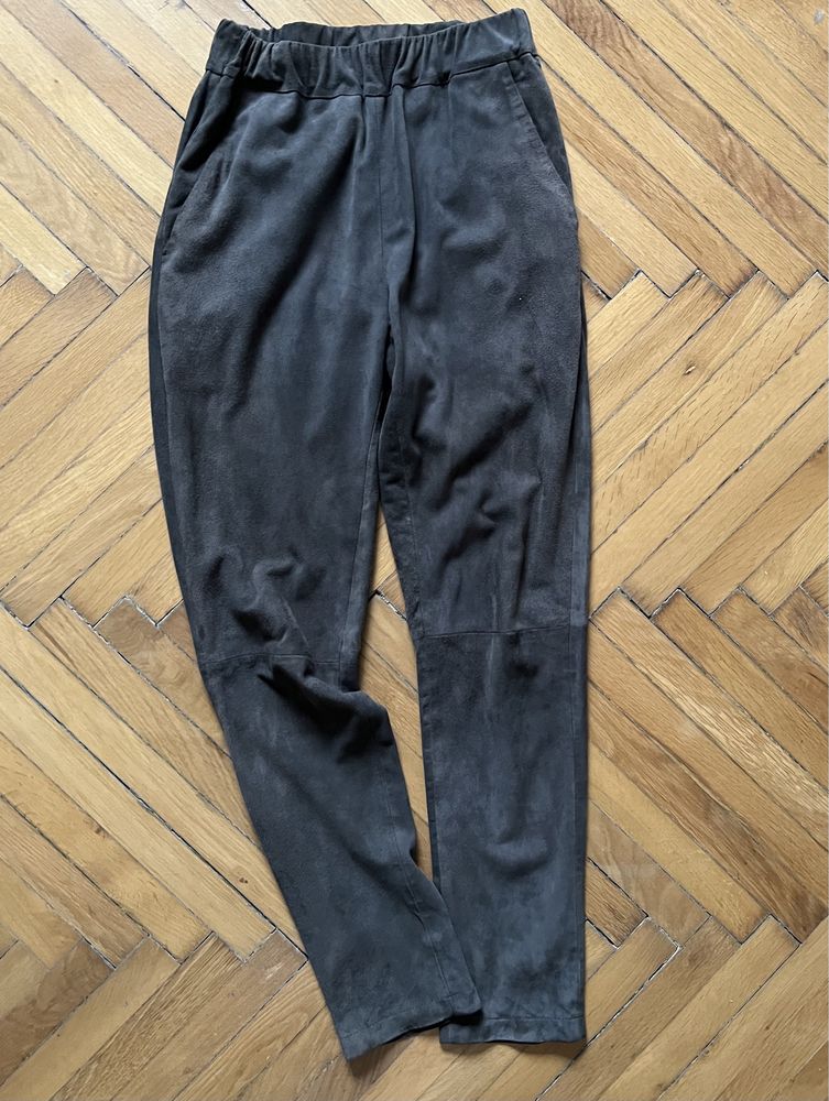 Pantaloni piele naturala velur