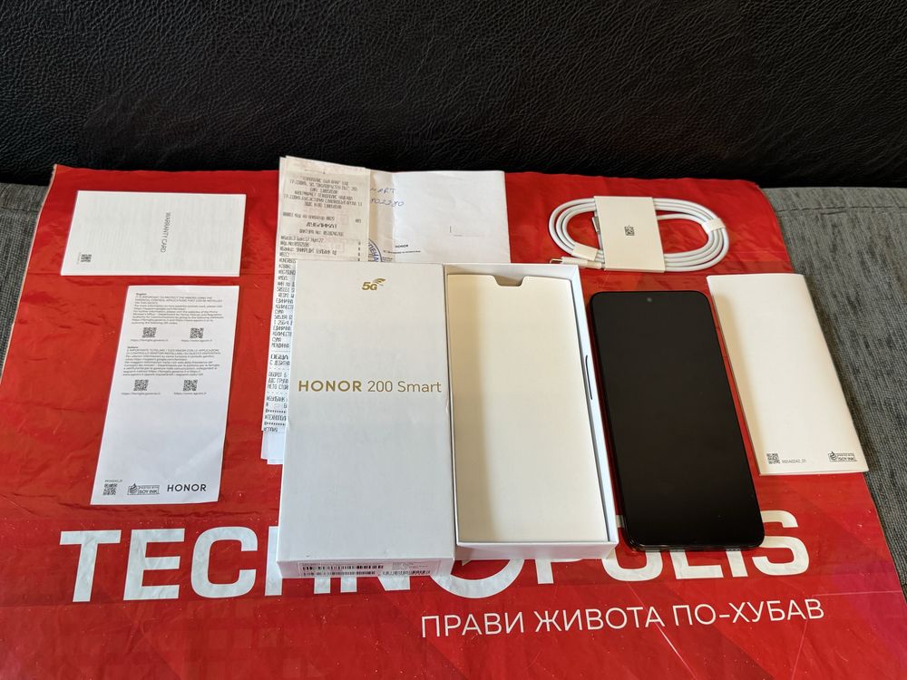 КАТО НОВ 256GB Honor 200 Smart 5G Гаранция Technopolis 2026 г. Black