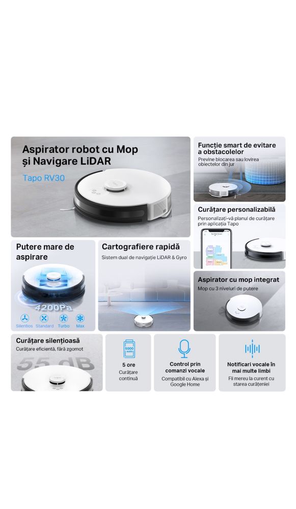 OFERTA: Aspirator Robot - Robot de aspirare TP-Link Tapp RV30 NOU