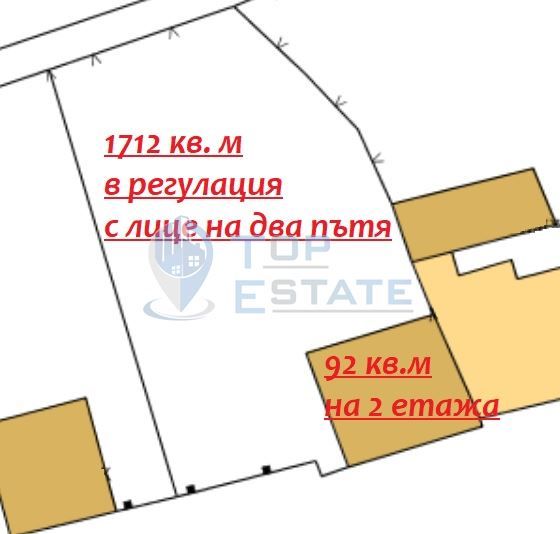 Парцел със стара къща на главна улица в град Дряново