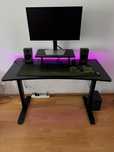 Birou gaming cu lumini led 120x60cm + stand monitor