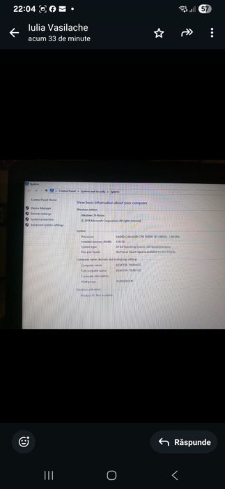 Vând  Laptop marca HP