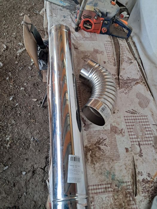 Vând tub de inox si cot la 90 d