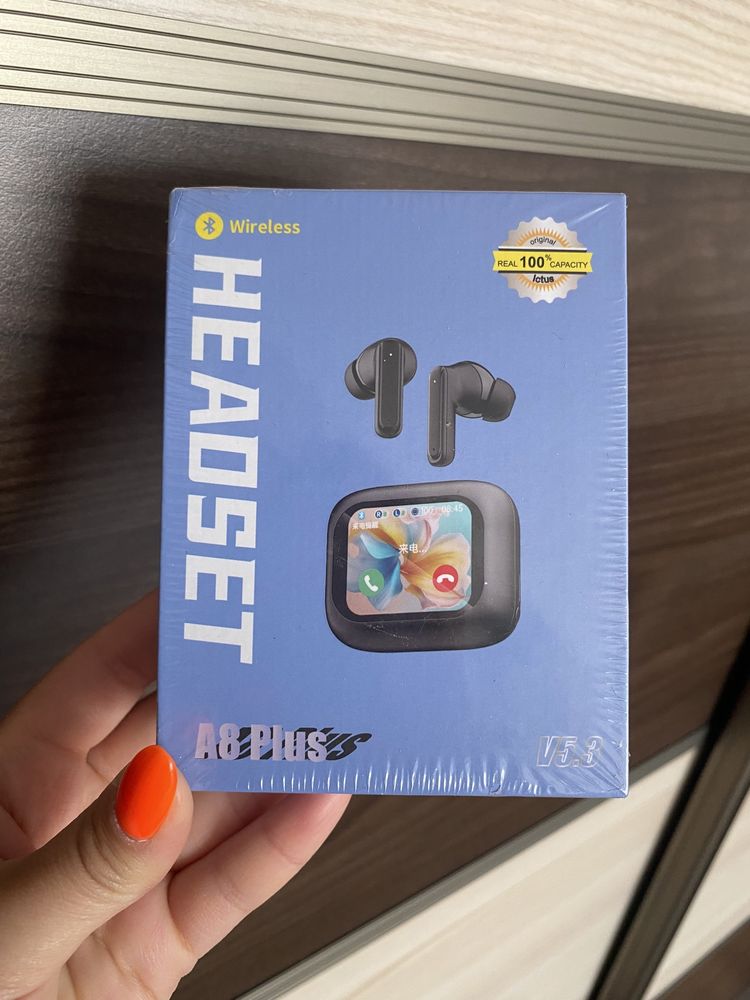 Продам новые наушники с экраном Headset A8 Plus