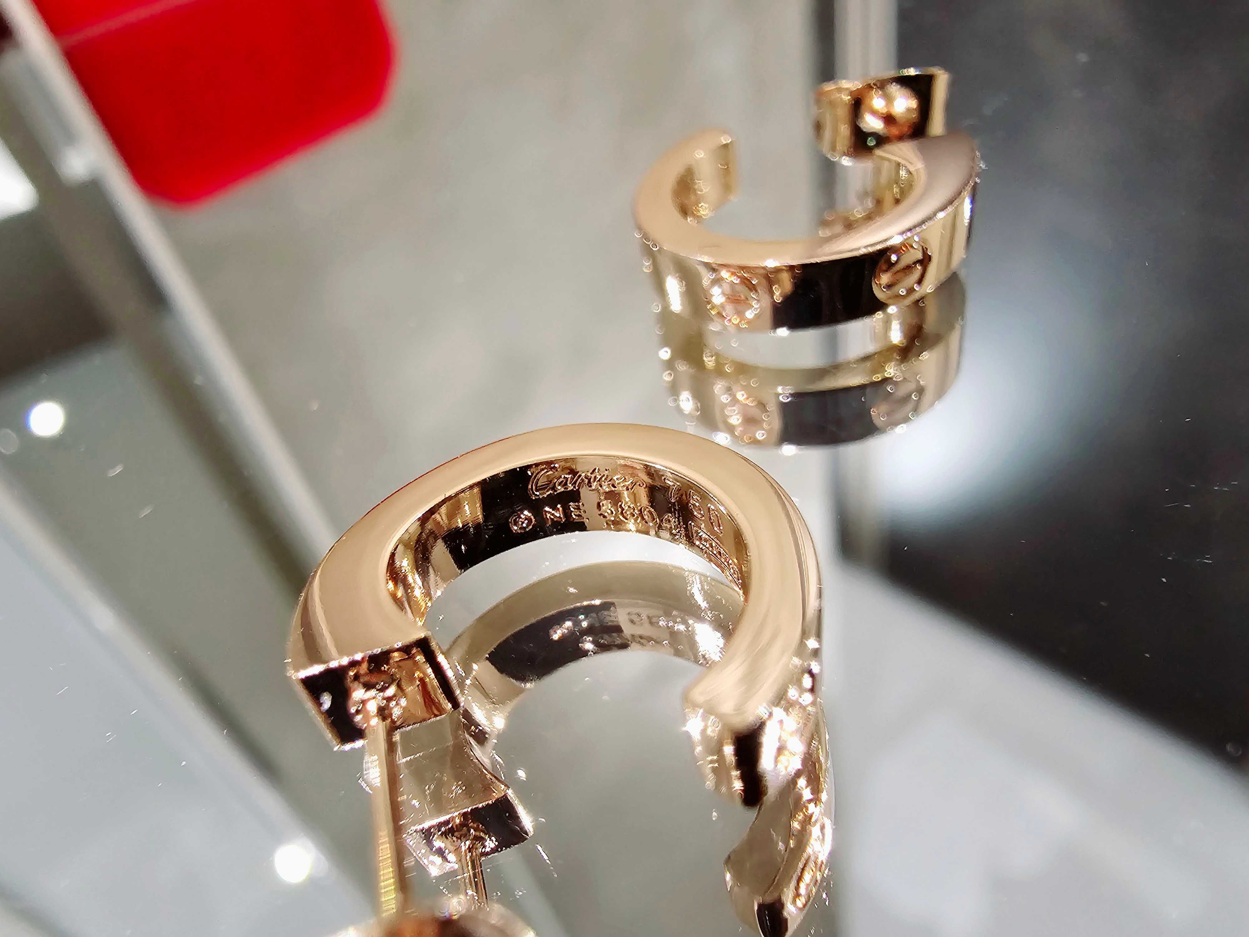 CARTIER Love Rose Gold Hoop Дамски Обеци