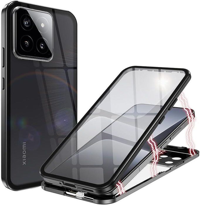 Двоен магнитен кейс за xiaomi 15t със защита на камерите