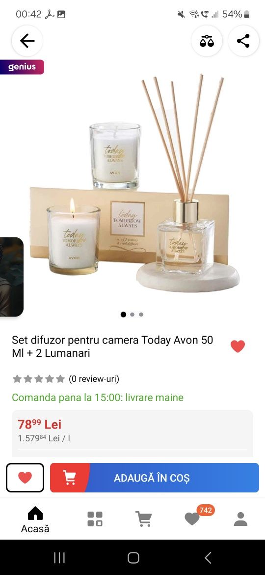 Set parfum camera si 2 lumanari Today Avon