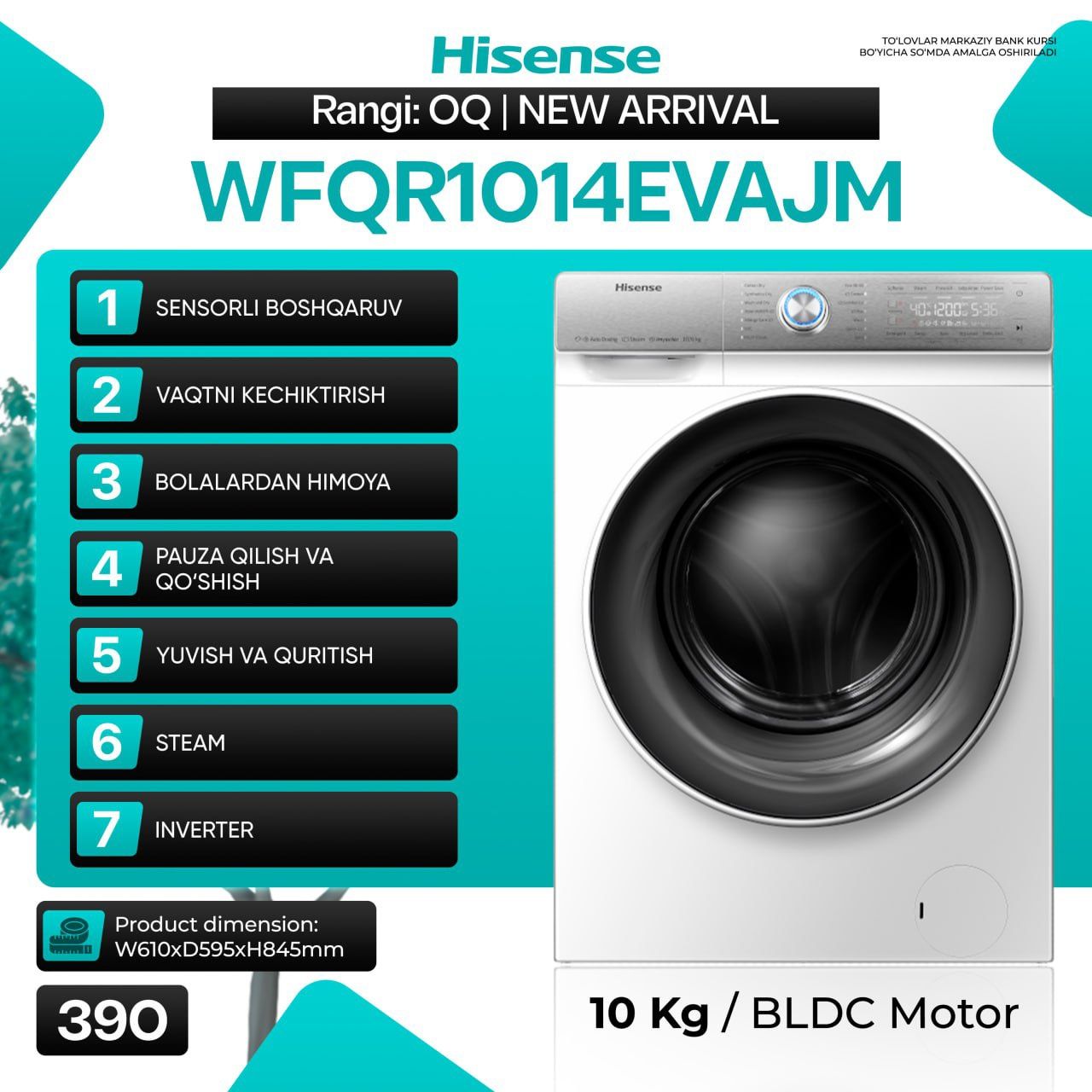 Hisense Brendidan Kir yuvish mashinasi,стиральная машинка