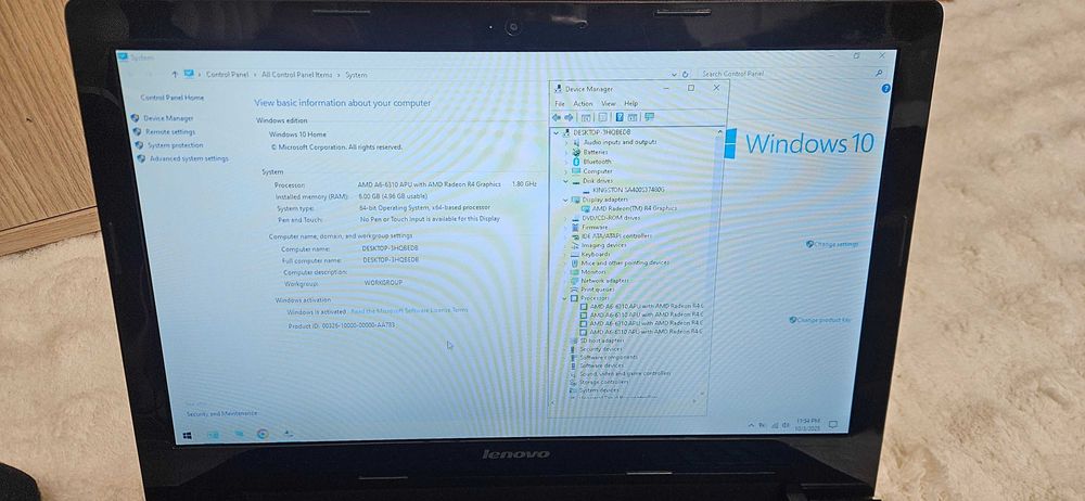 Lenovo G50-45 A4,SSD Kingstone 480GB,6GB Ram DDR3L