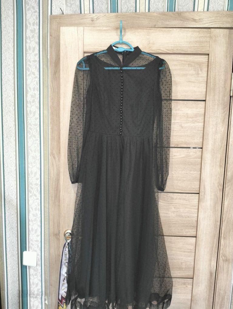 Хорошое платье, чёрное , французская длина