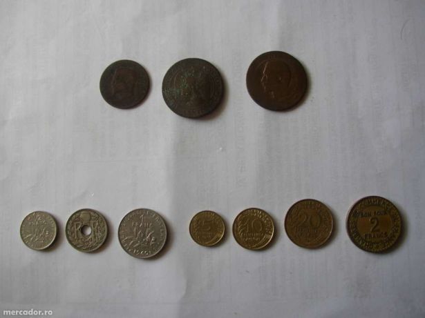 FABULOS Vand schimb MONEDE vechi frantuzesti, franci / Old coins