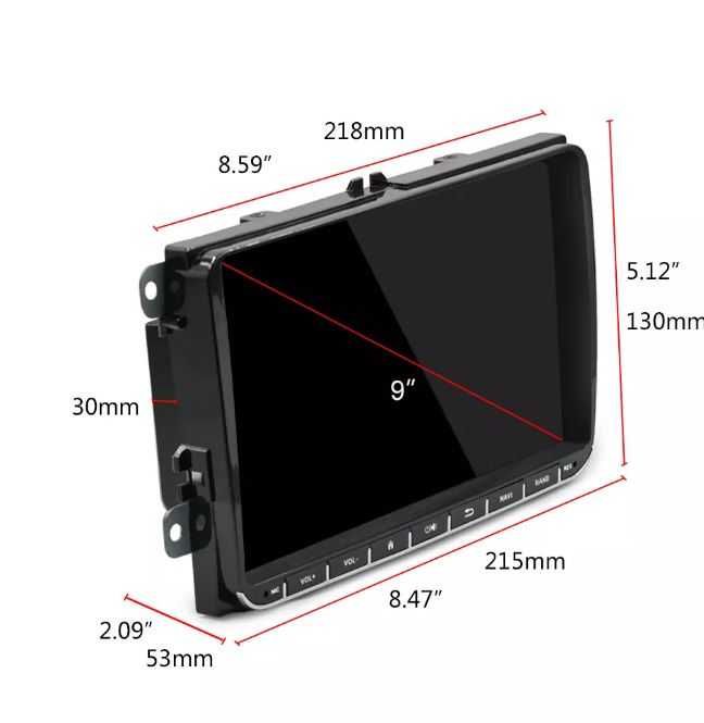 Navigatie 9", VW, SKODA, SEAT, 4+32, 8Core, Carplay, MONTAJ INCLUS