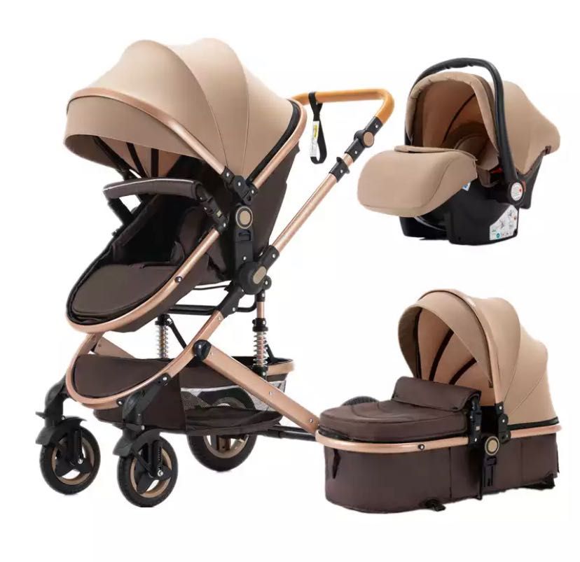 NOU Carucior Bebe 3 in 1 Bebelus Landou Copii Pliabil Smart + CADOU