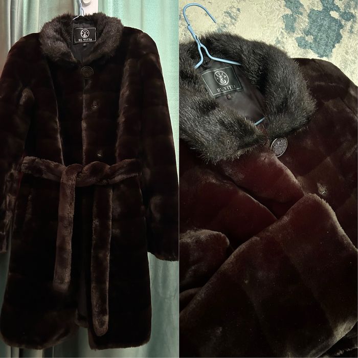 Шуба мутон,Размер S,цвет красивый хамелеон