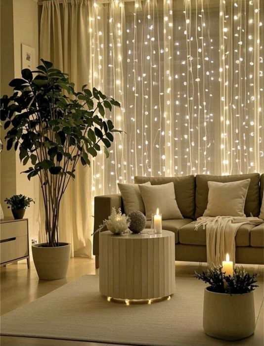 коледна завеса с лампички 3×3 метра