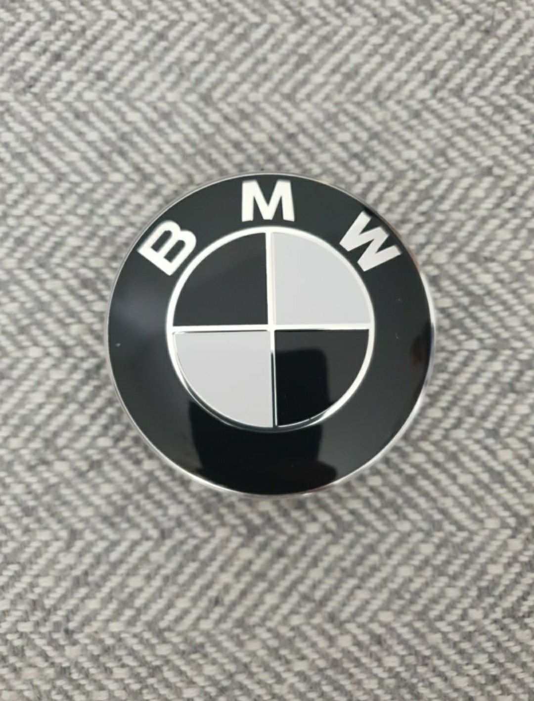 Capace/capacele jante BMW 56mm 50th Anniversary alb negru full black