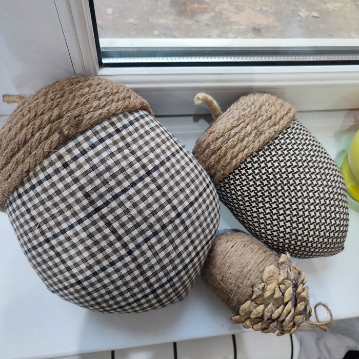 Тыквы, жёлуди ручной работы. Осенний декор