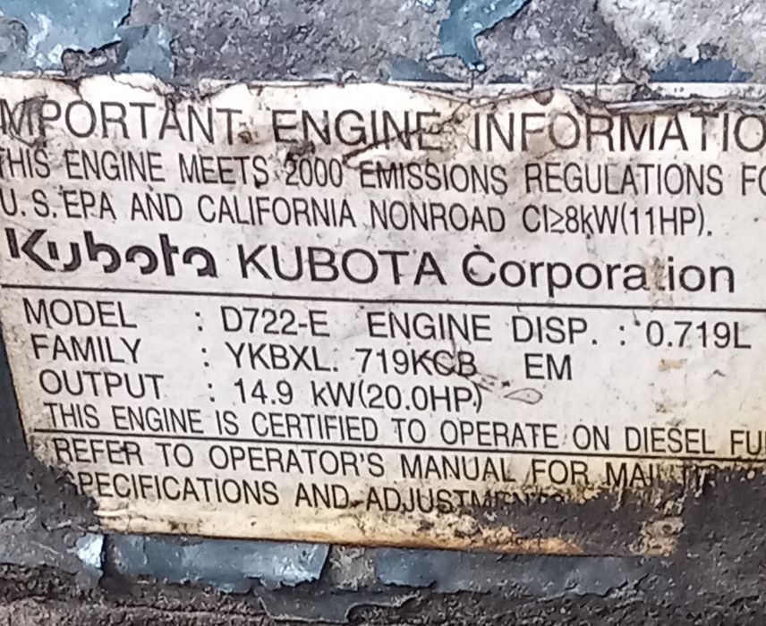 Motor diesel KUBOTA D722-E