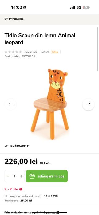 Set masa si 4 scaune copii Tidlo