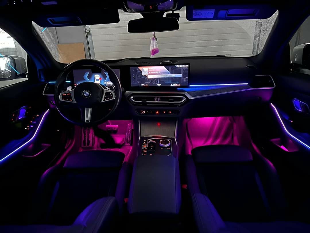 Lumini ambientale LED 18 in 1 acrilice RGB cu montaj pt BMW/Audi/VW