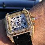 man watch cartier santos 100 white dial
